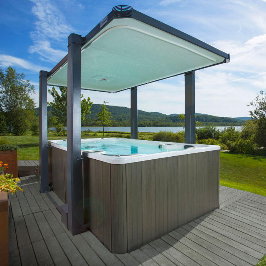 Covana Legend 18' Automated Swim Spa Cover (Mocha/Latte)