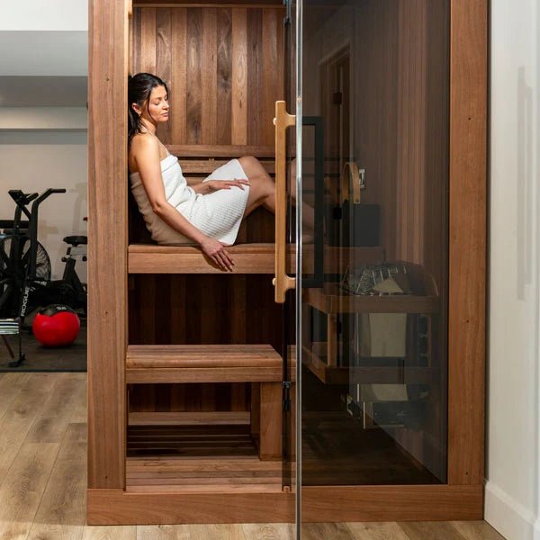 CT Element Nook Indoor Sauna | Premium Canadian-Made Indoor Home Sauna | LeisureCraft Canadian Timber Collection - elitewellnesshq Saunas 