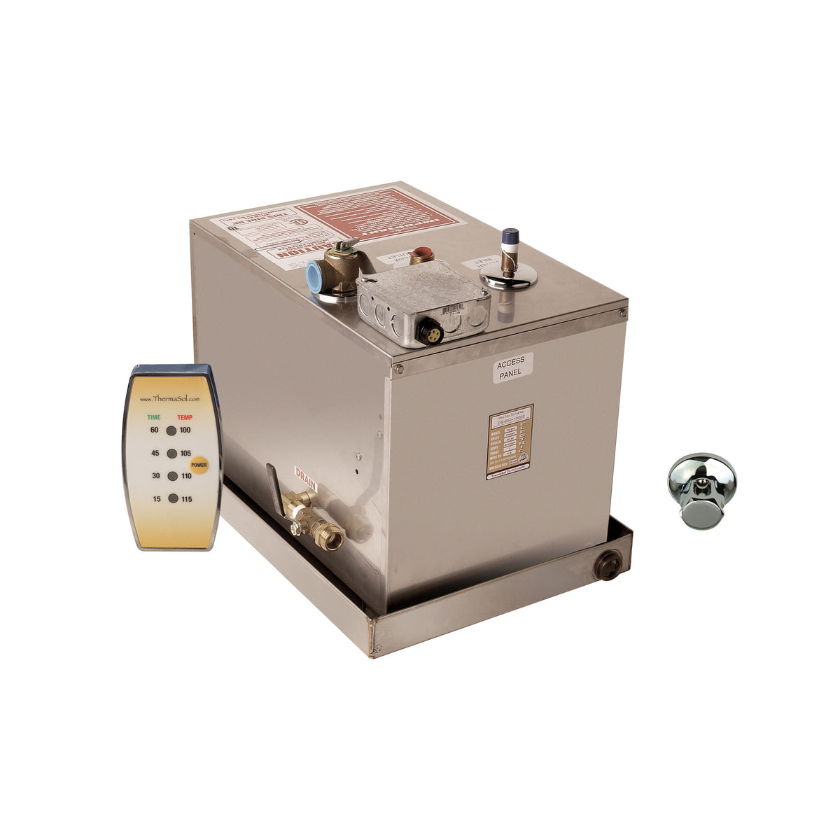 DS-2-150 - elitewellnesshq 10kW Steam Generator + Polished Chrome Control Kit (2 Room System)