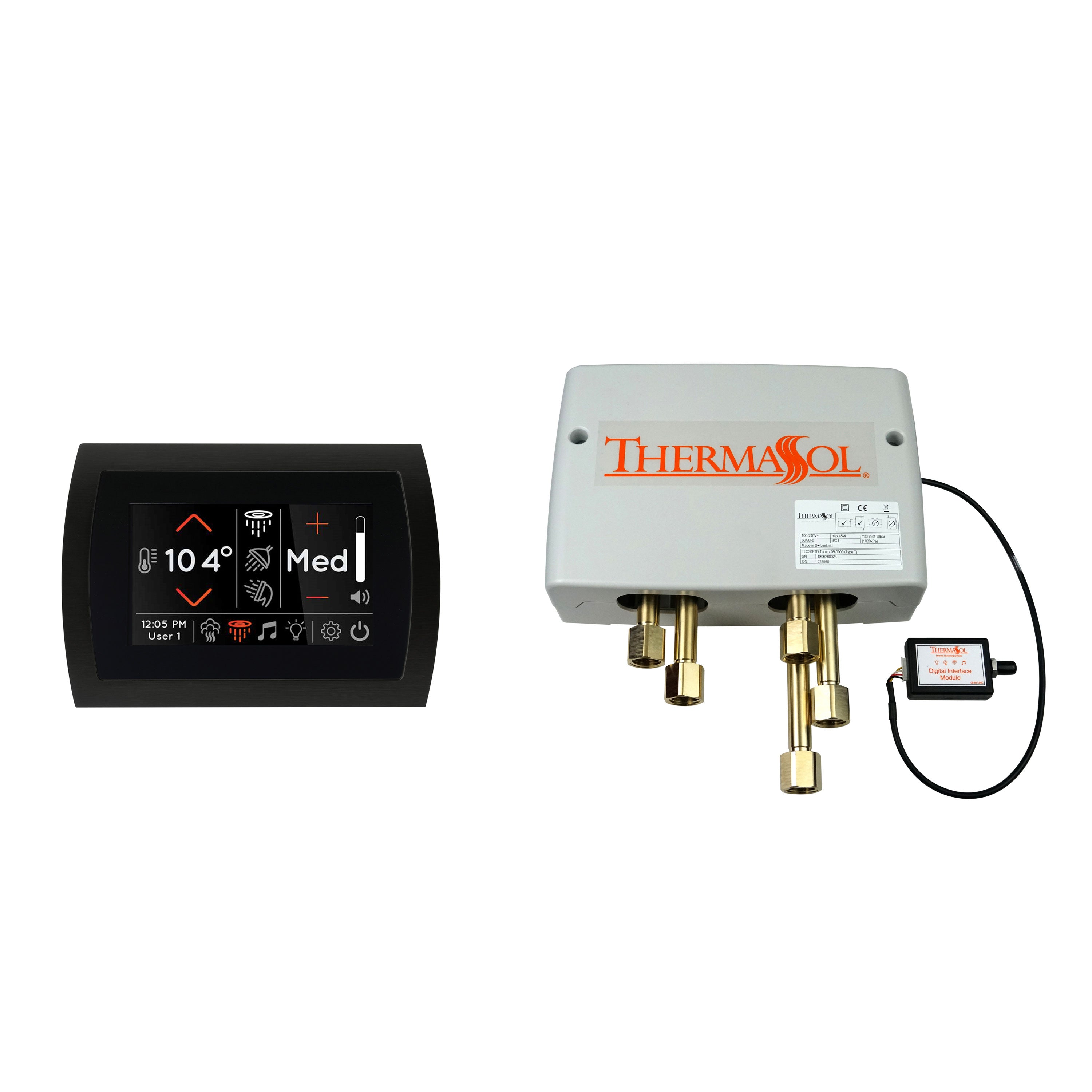 Digital Shower Package - SignaTouch Control (Recessed, Black Trim) + Digital Shower Valve