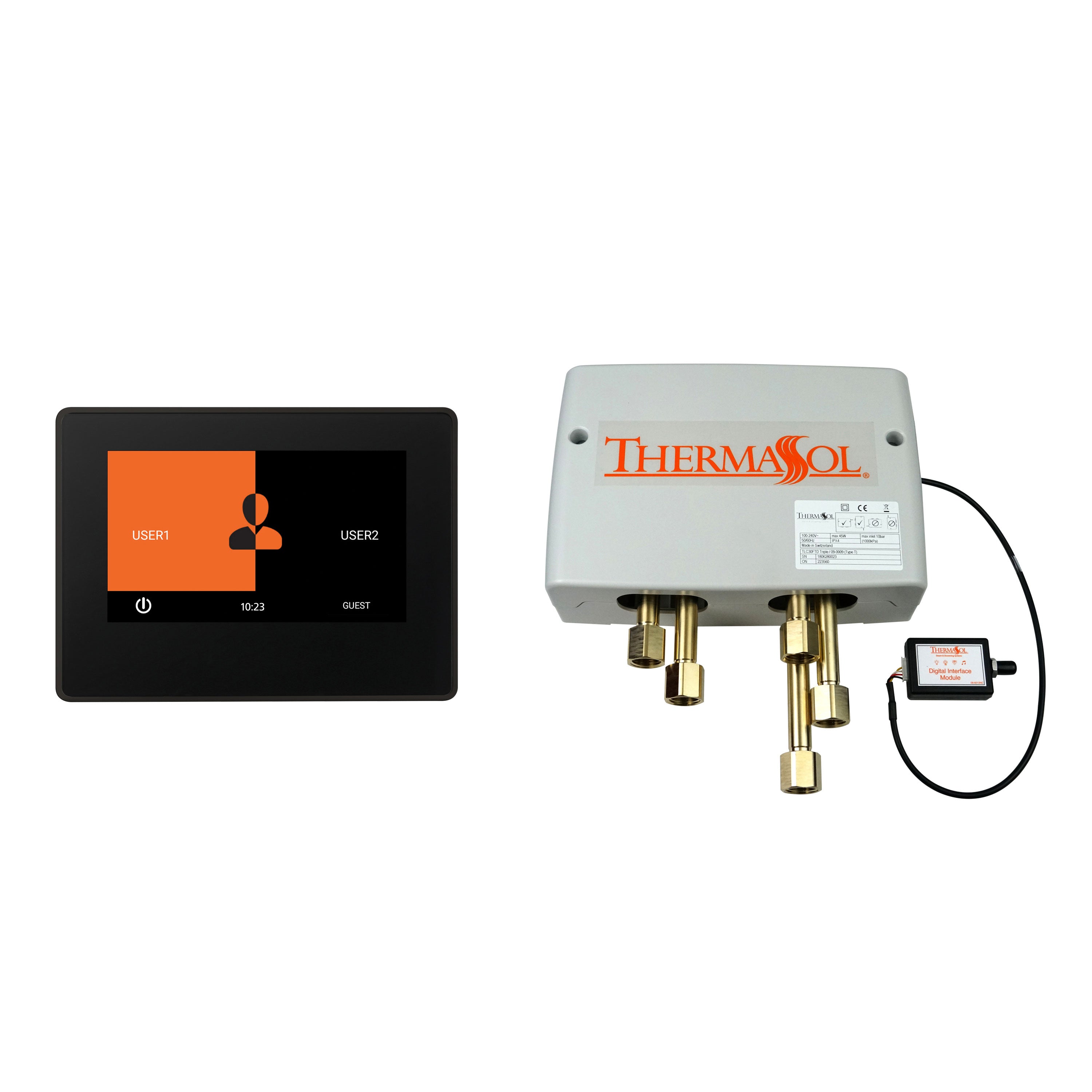 Digital Shower Package - ThermaTouch2 7 Control (Black Trim) + Digital Shower Valve