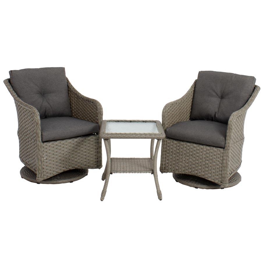 Florida II Conversation Kit, Pale Grey/Grey - elitewellnesshq Outdoor Furnitures FUR-CW4369SGRGGREY