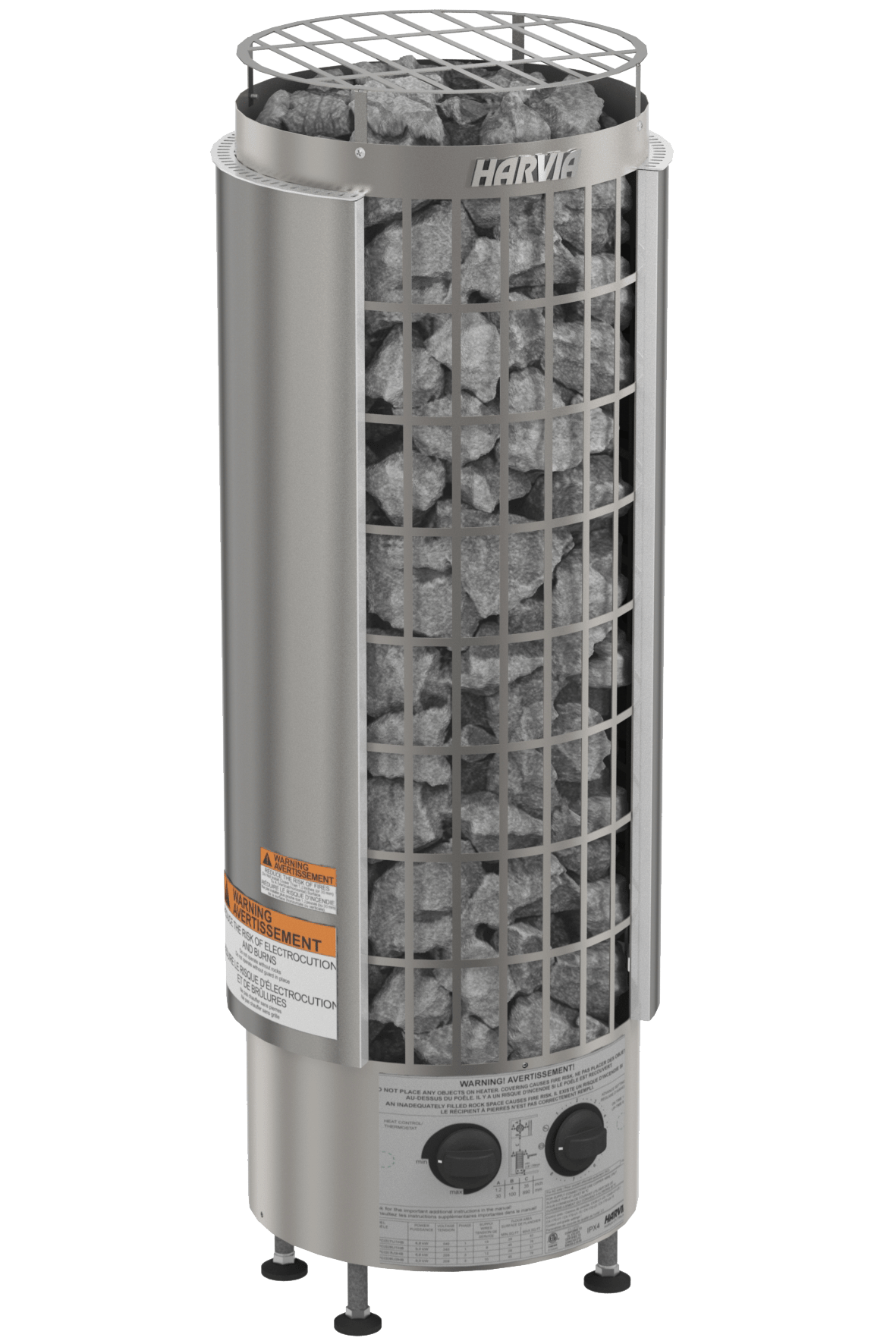 Harvia Cilindro PC60E 6kW Stainless Steel Heater - elitewellnesshq Sauna Heaters HPCS6U1H