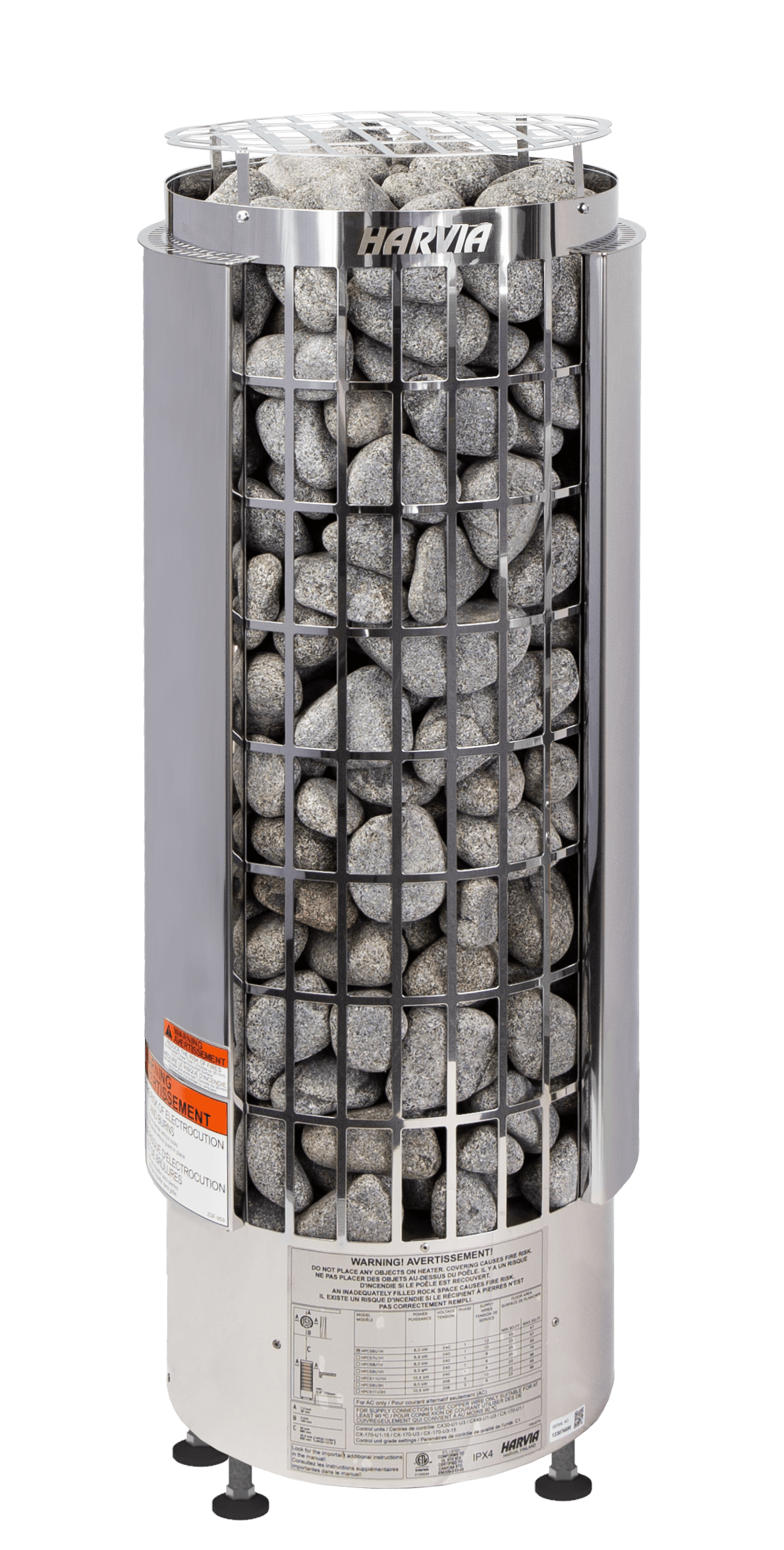 Harvia Cilindro PC60E 6kW Stainless Steel Heater - elitewellnesshq Sauna Heaters HPCS6U1H