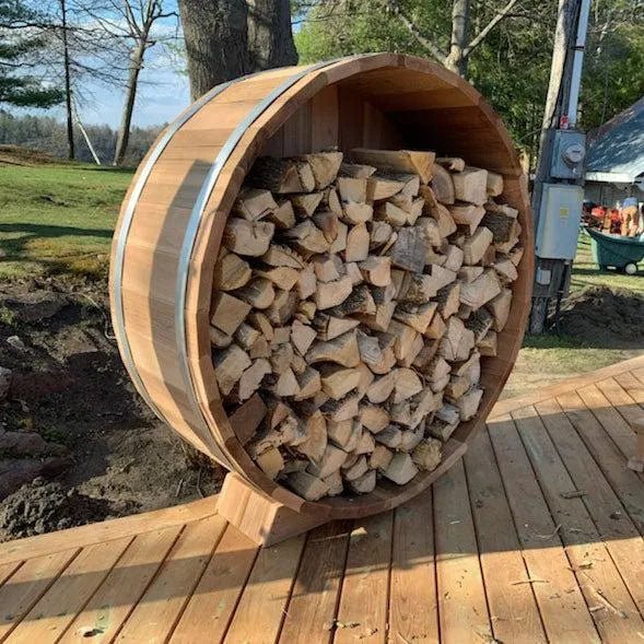 Leisure Craft 5' Clear Cedar Firewood Storage - elitewellnesshq sauna essentials 250F