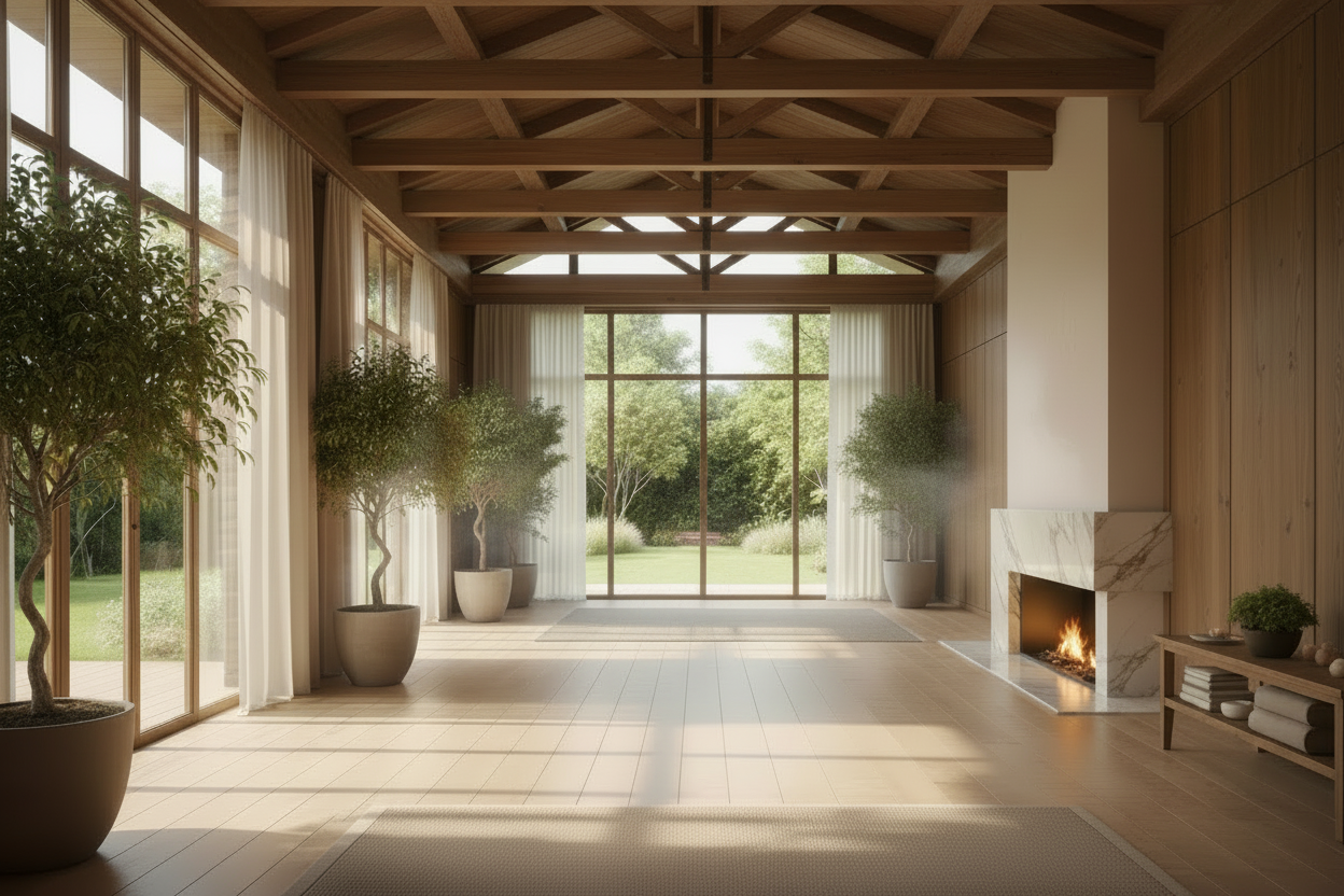Luxury wellness spa interior banner