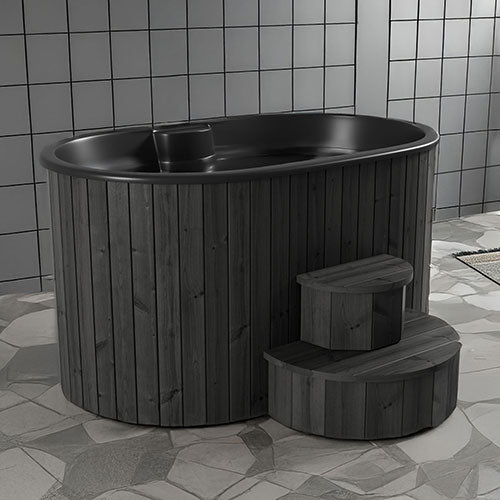 SaunaLife 2-Person Cold/Hot Immersion Tub Dark Grey