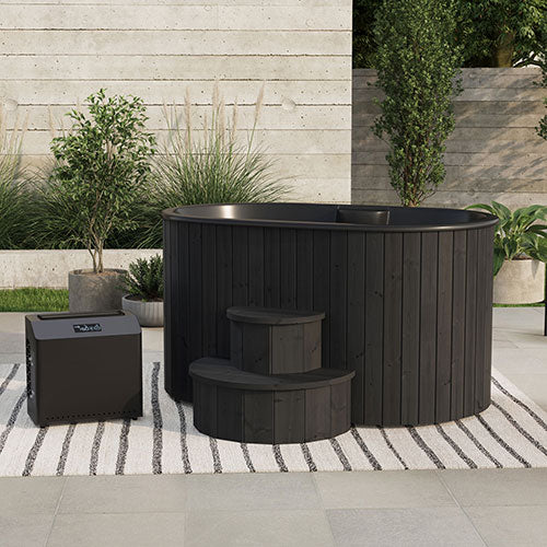 SaunaLife 2-Person Cold/Hot Immersion Tub Dark Grey