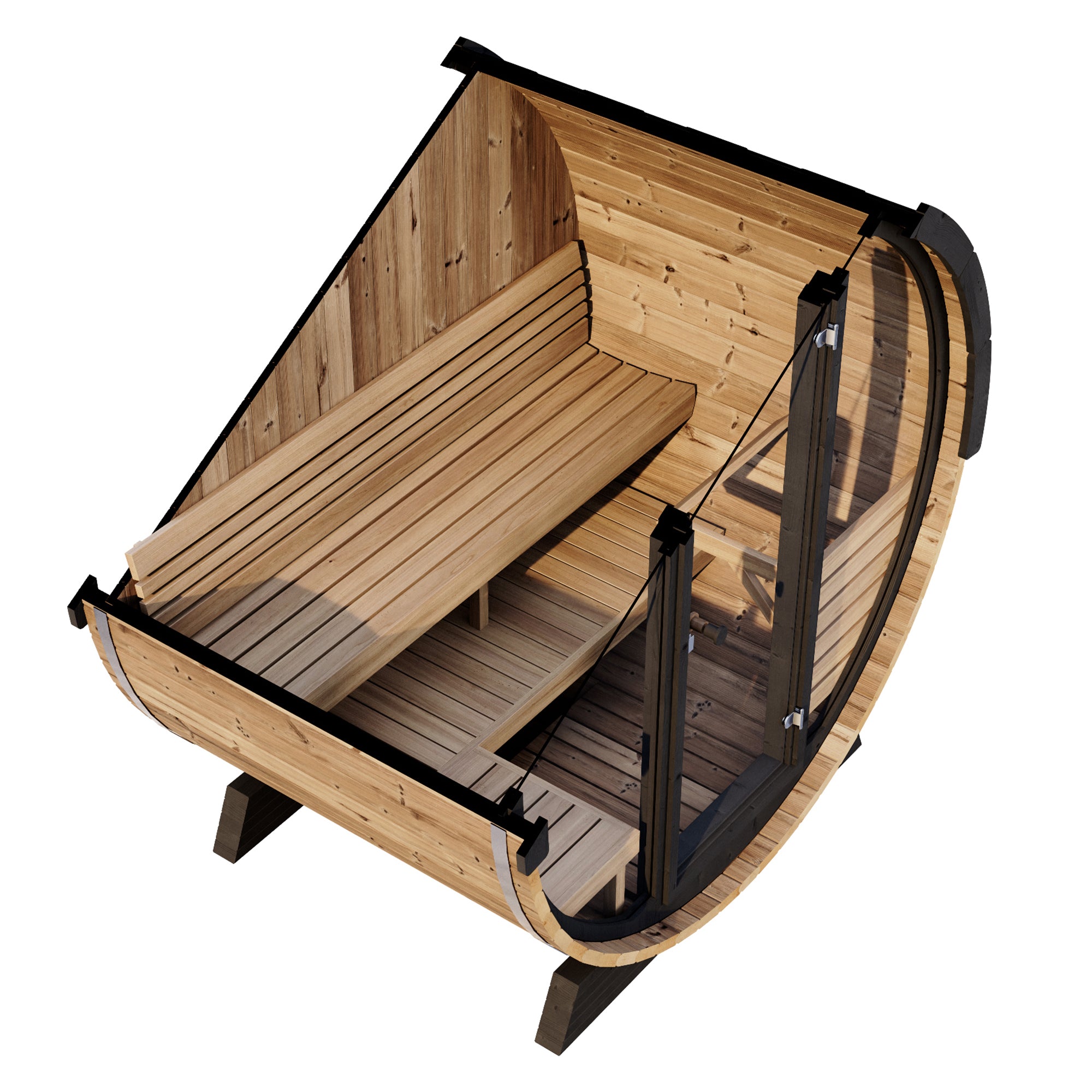 SaunaLife ERGO-Series (Model EE6G) Outdoor Barrel Sauna