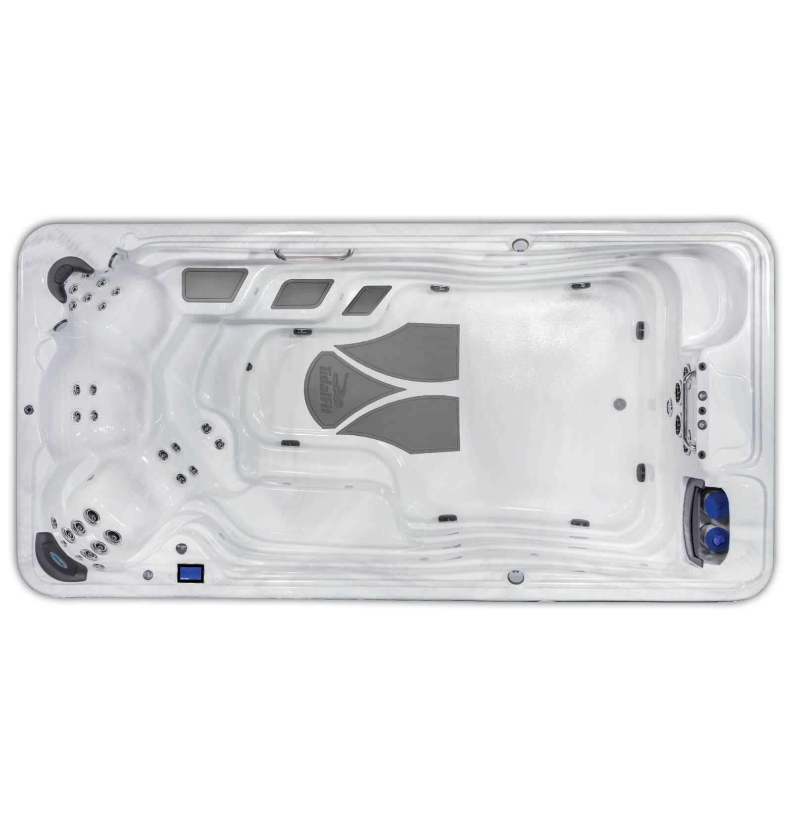 Silver Marble Shell • Charcoal Cabinet • Powerful Quad Swim Jet System - elitewellnesshq Semi - inground Swim spa SPA-70110202TBSMCH23