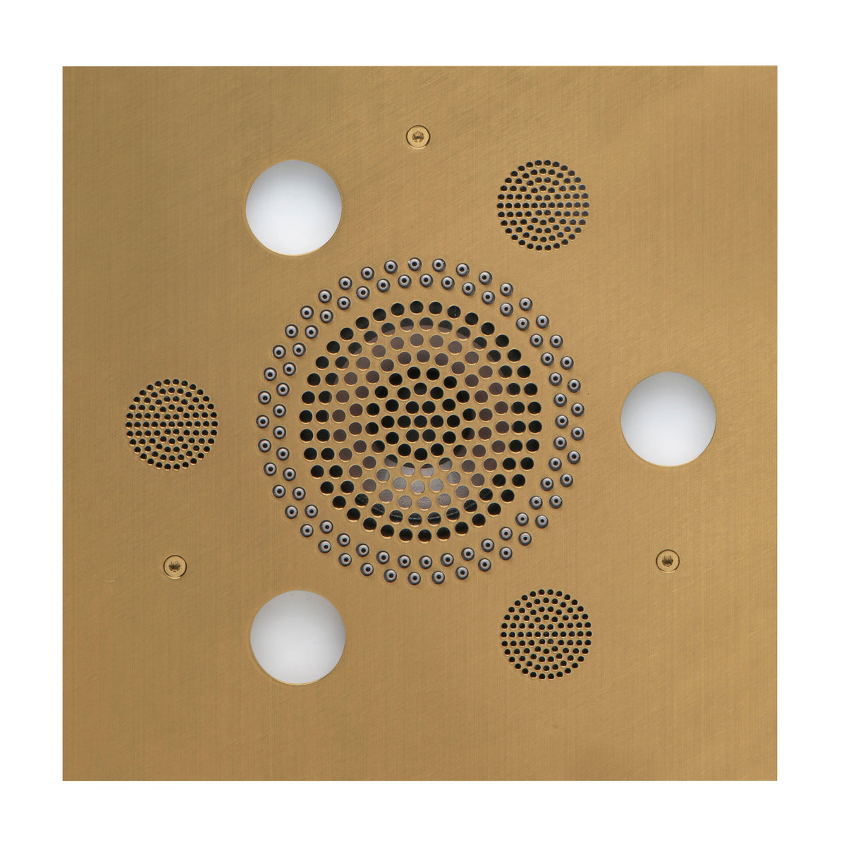 SLSRSQ-SB - elitewellnesshq Satin Brass (Square - Rain + Chromatherapy + Audiotherapy)