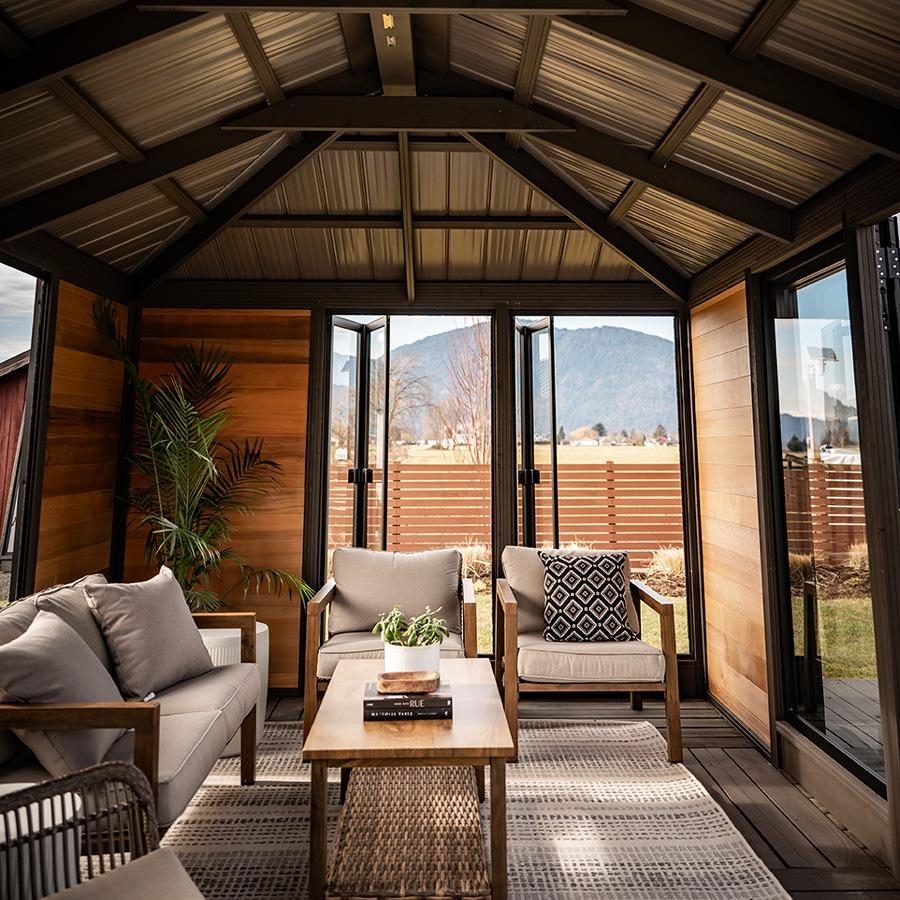 Sofia 11' x 11' Enclosed Gazebo - elitewellnesshq gazebo Fur-5678cl