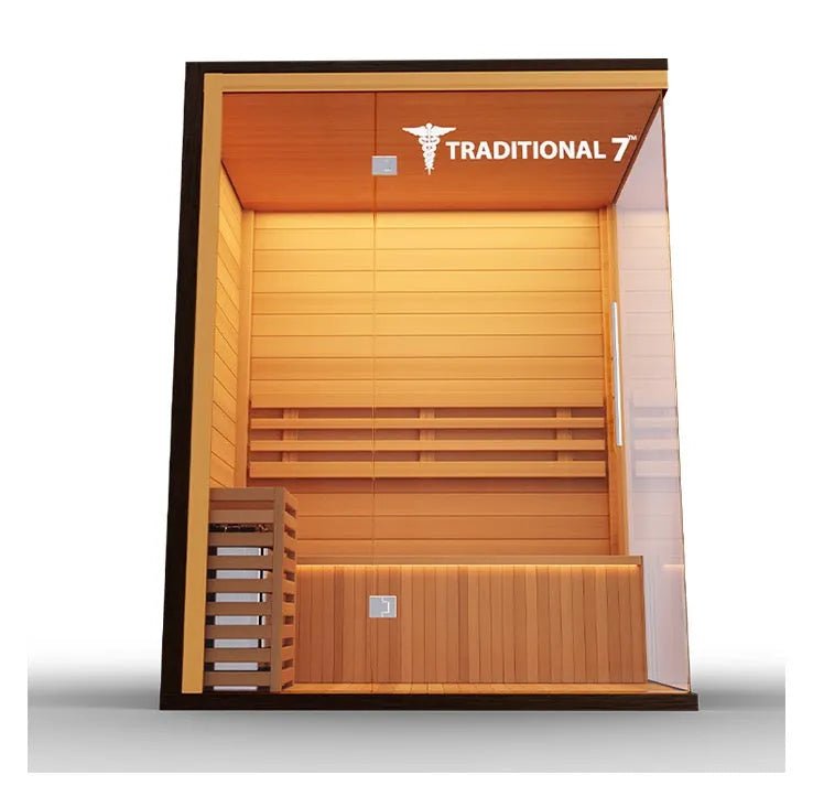 Traditional 3 - 4 Person Dry/Steam Sauna - elitewellnesshq Saunas T7S