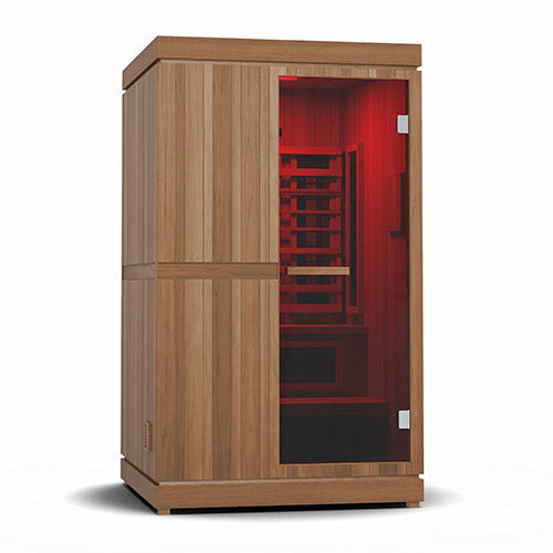 Trinity Combination Sauna – Infrared, Steam & Red Light Therapy The Finnmark FD-4 Trinity is the ultimate home sauna, combining UL-listed Spectrum Plus™ infrared heaters, a traditional 1.9kW steam sauna heater, and medical-grade Spectrum Red Light™ Therapy. Experience fast, deep-penetrating heat that soothes muscles and joints, an authentic steam sauna experience with the ability to splash water on hot rocks, and the wellness benefits of red light therapy to support skin, collagen production.