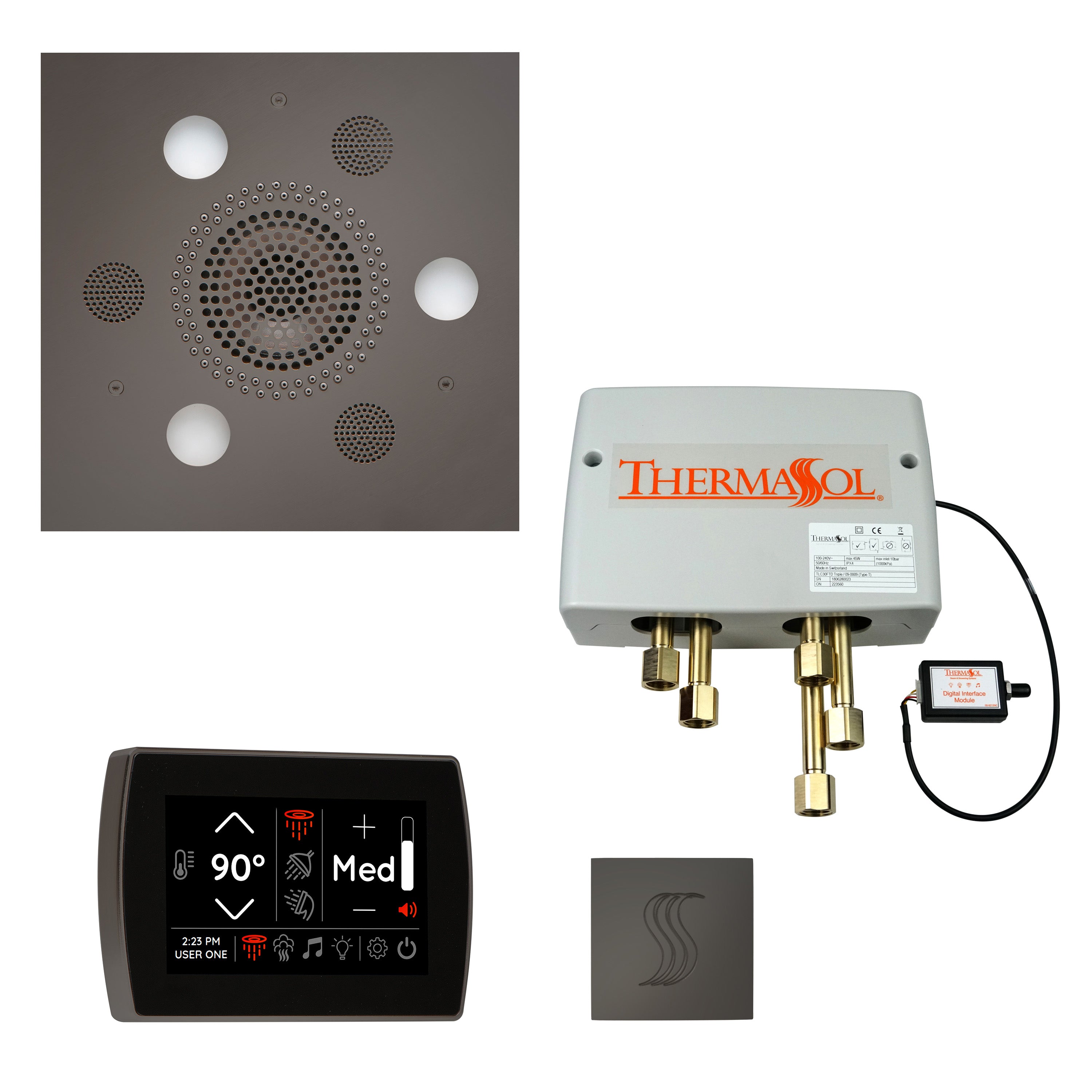 Serenity Rainhead Black Nickel Total Wellness Package