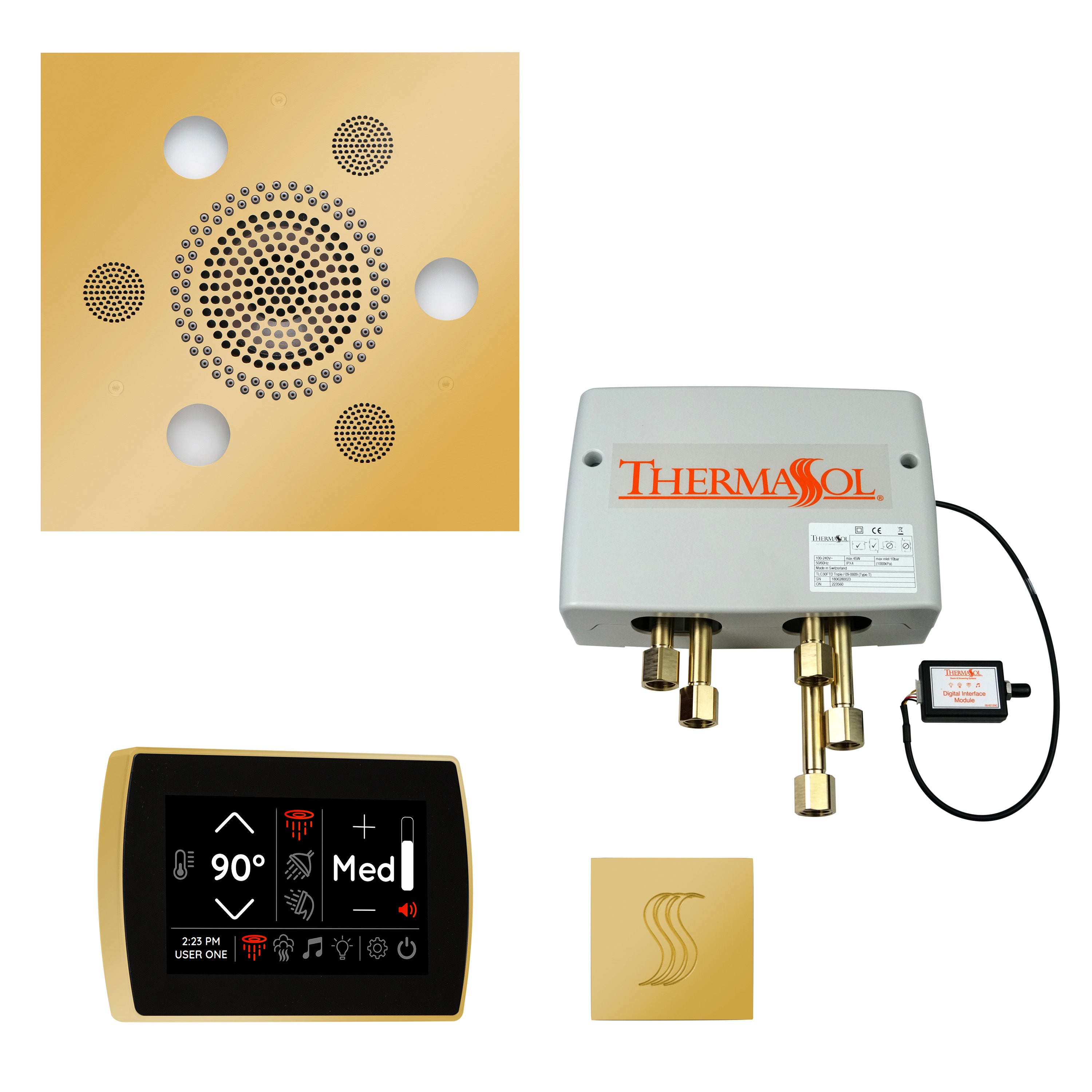 ThermaSol erenity Advanced Rainhead Polished Gold