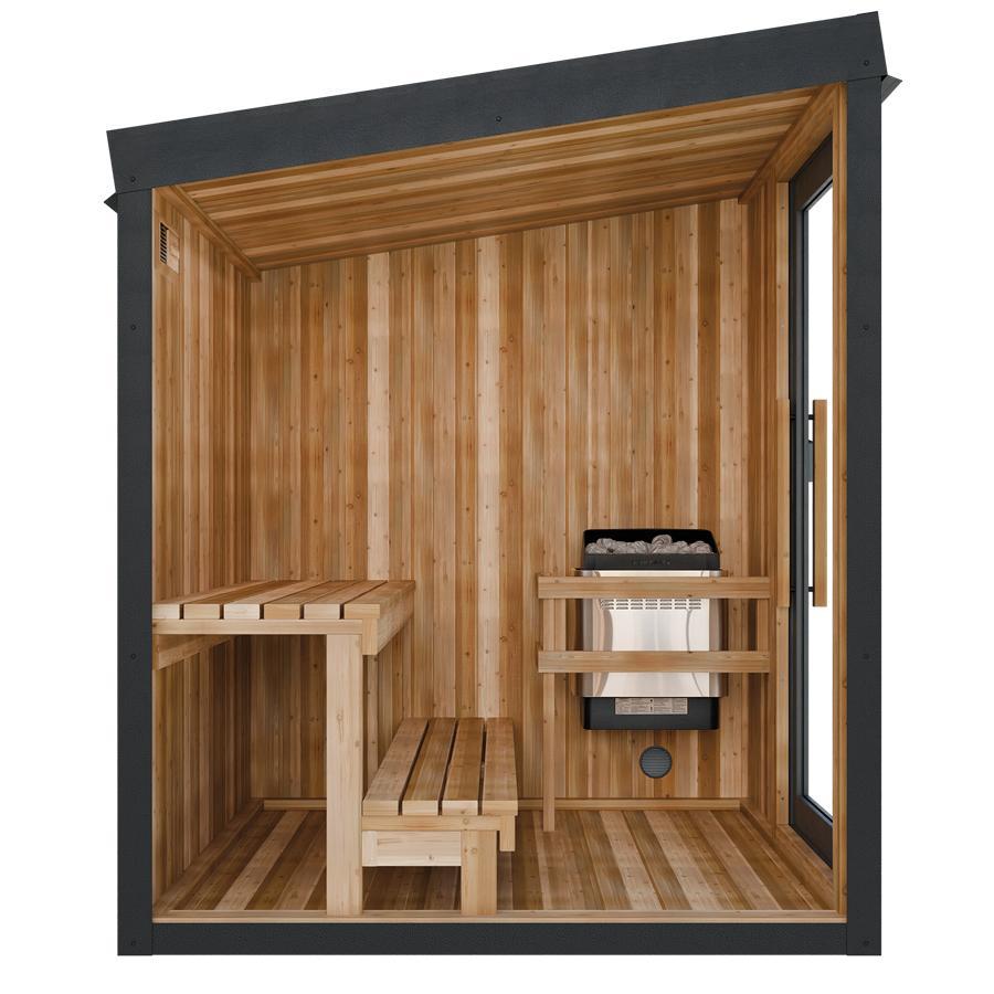 Visscher Outdoor Electric 6' x 6' Sauna | Traditional 9kW Cedar Sauna for 2 - 3 People - elitewellnesshq Saunas SAU-720