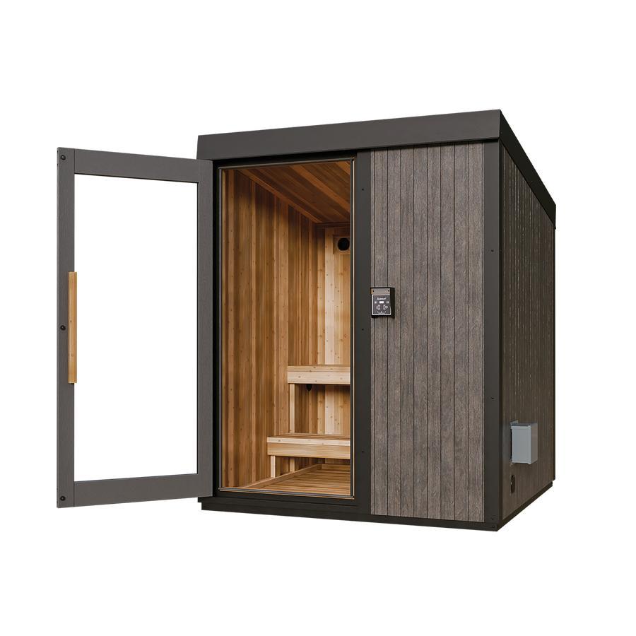 Visscher Outdoor Electric 6' x 6' Sauna | Traditional 9kW Cedar Sauna for 2 - 3 People - elitewellnesshq Saunas SAU-720