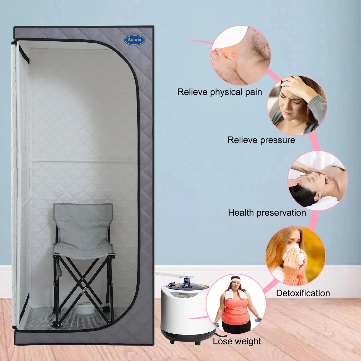 Weight Loss Sauna Tent Portable Full Body Steam Sauna Box Sauna Tent with Folding Chair Walking Sauna - elitewellnesshq Saunas c0a35601 - 9705 - 42d0 - b826 - 4bf82d587251