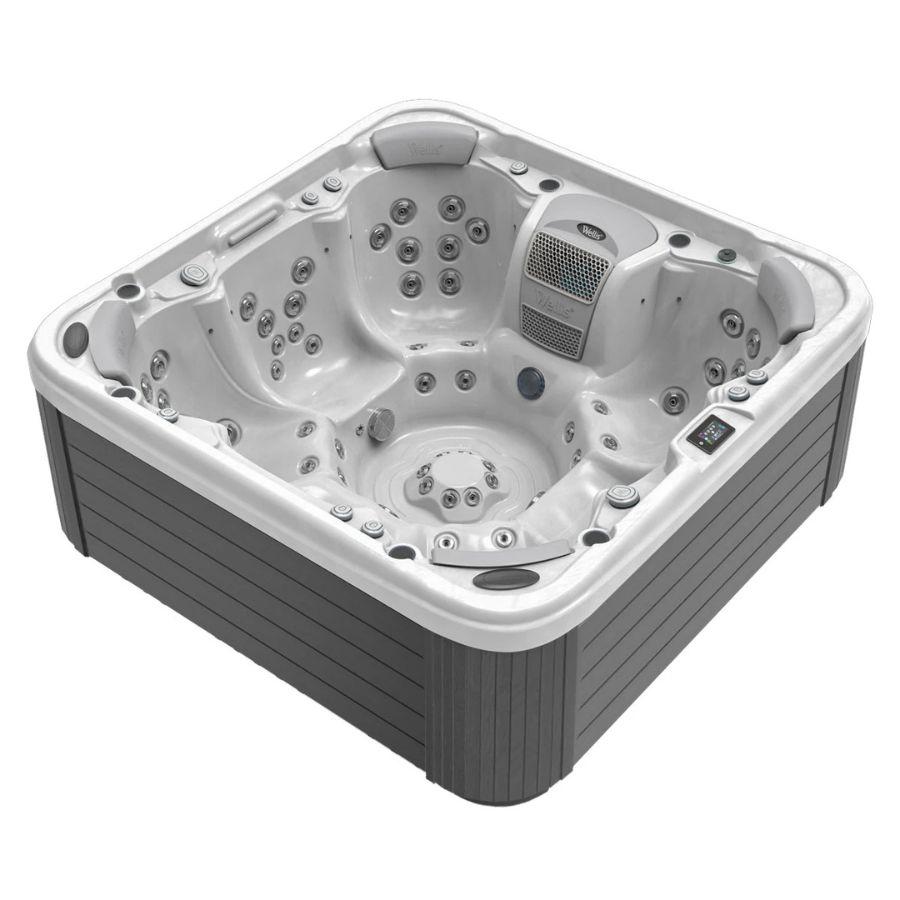 Wellis Mont Blanc Luxury Hot Tub (Silver/Mable Grey) - elitewellnesshq 